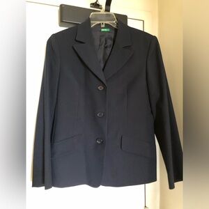 Nave blue/ dark blue Benetton 3 button blazer, worn once